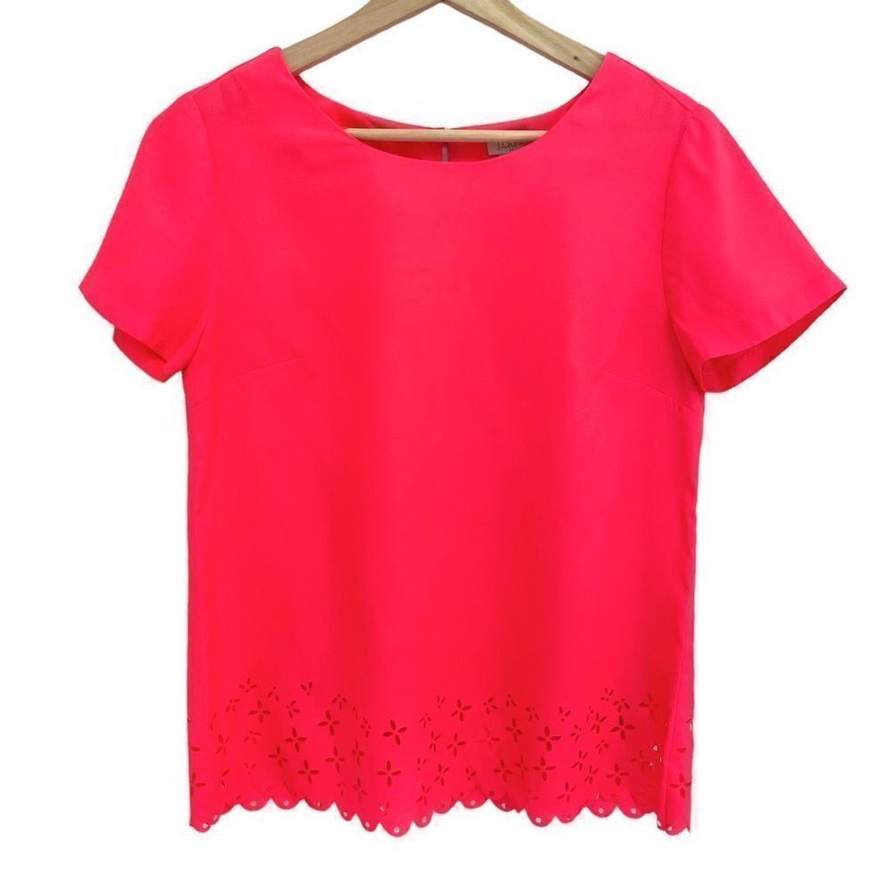 J Crew Laser Cut Neon Top